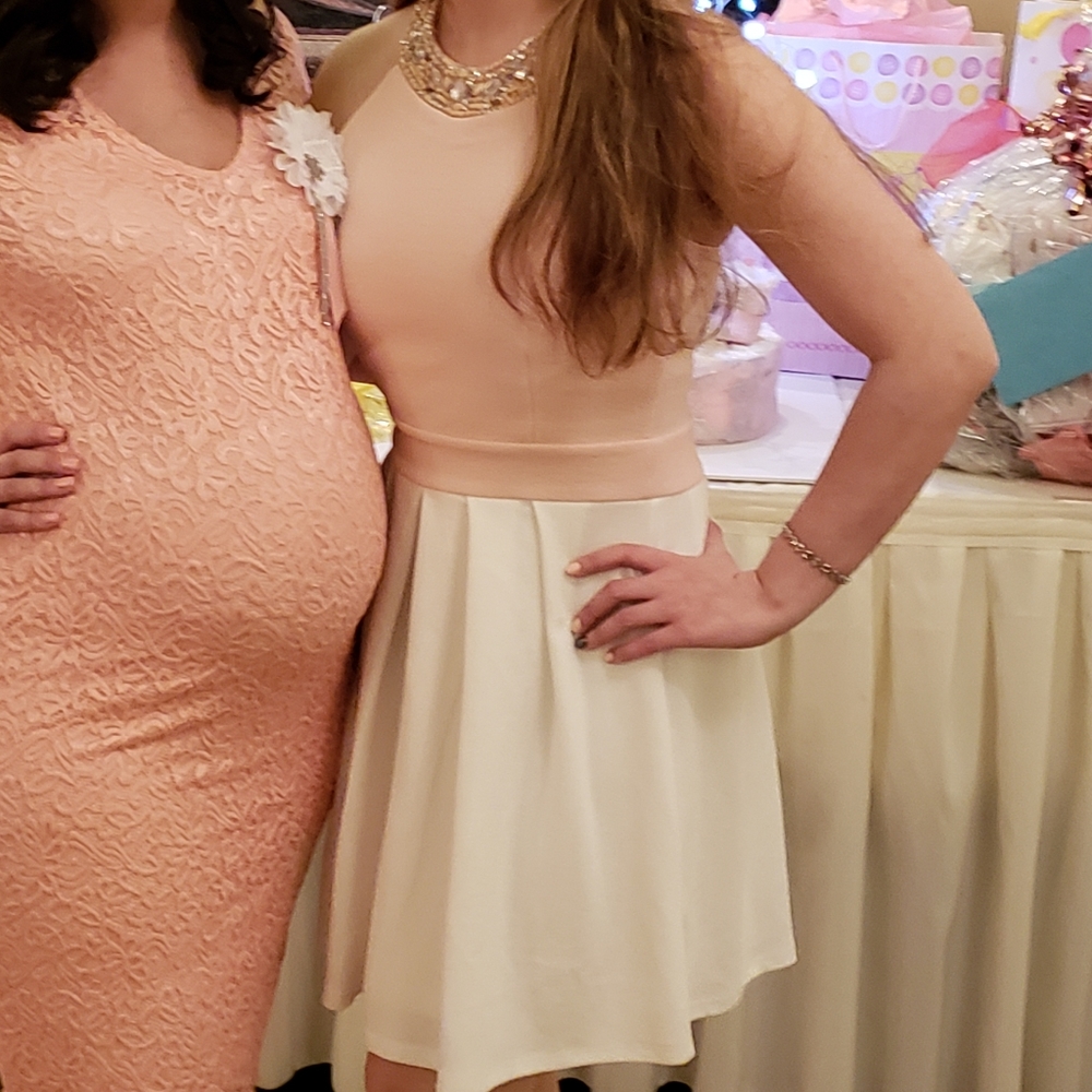 White and Baby Pink dress